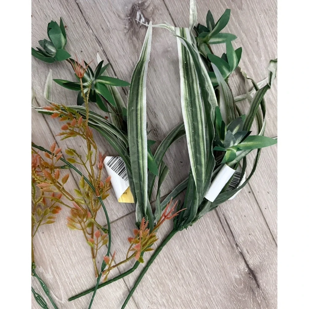 Faux Artificial Plant Leaves Stems Set of 7 Different Stems NEW